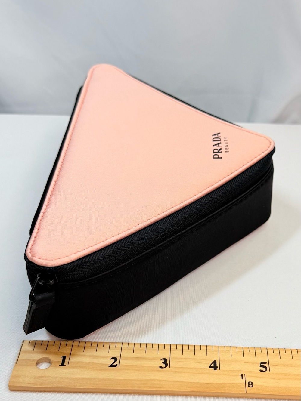 Prada Beauty Pink and Black Triangular Cosmetic Case NWT - Picture 7 of 10
